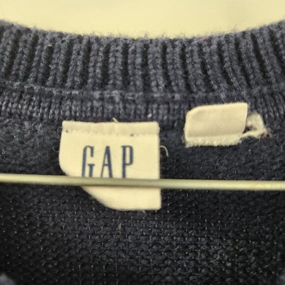 GAP Navy Blue Rainbow Striped Sweater Womens Size Large L - Picture 3 of 4